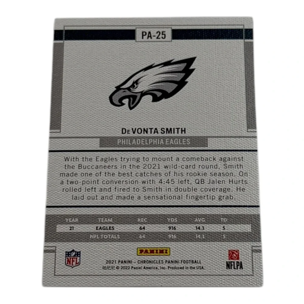 2021 Panini Chronicles DeVonta Smith Pink Canvas Rookie Card PA-25 Eagles‎ NFL